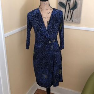 Small Apt 9 blue and yellow dress